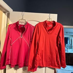 2 UA & Saucony light running pullover 3/4 zip